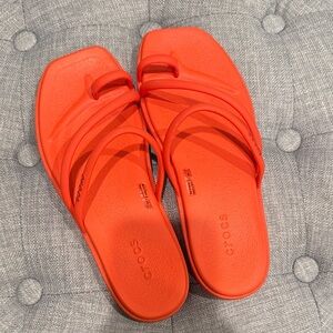 CROCS Women's Bright Orange Red Sandals Size 7
